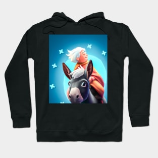 White-Haired Little Old Lady on a Donkey Hoodie